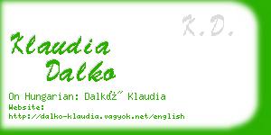 klaudia dalko business card